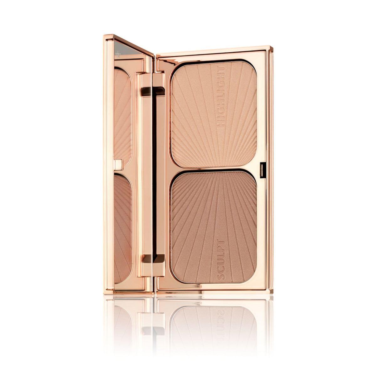 Charlotte Tilbury Filmstar Bronze & Glow palette close-up showing contour and glow for a sun-kissed look.