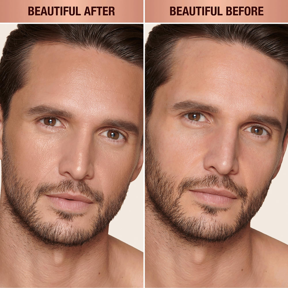 Shown on diverse skin tones highlighting universal shade-adapting finish