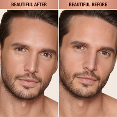 Shown on diverse skin tones highlighting universal shade-adapting finish