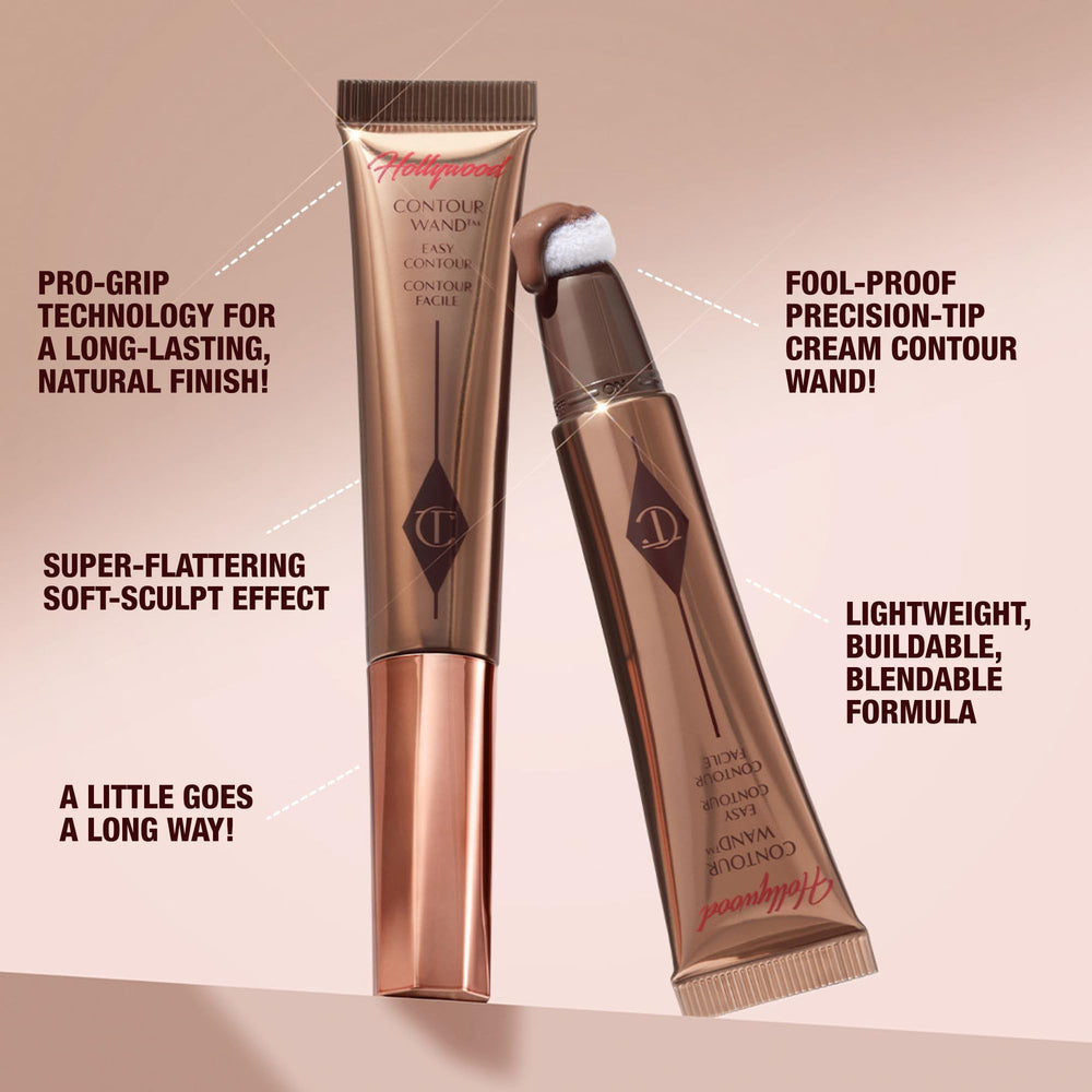 Charlotte Tilbury Hollywood Complexion Brush shown for seamless blending.