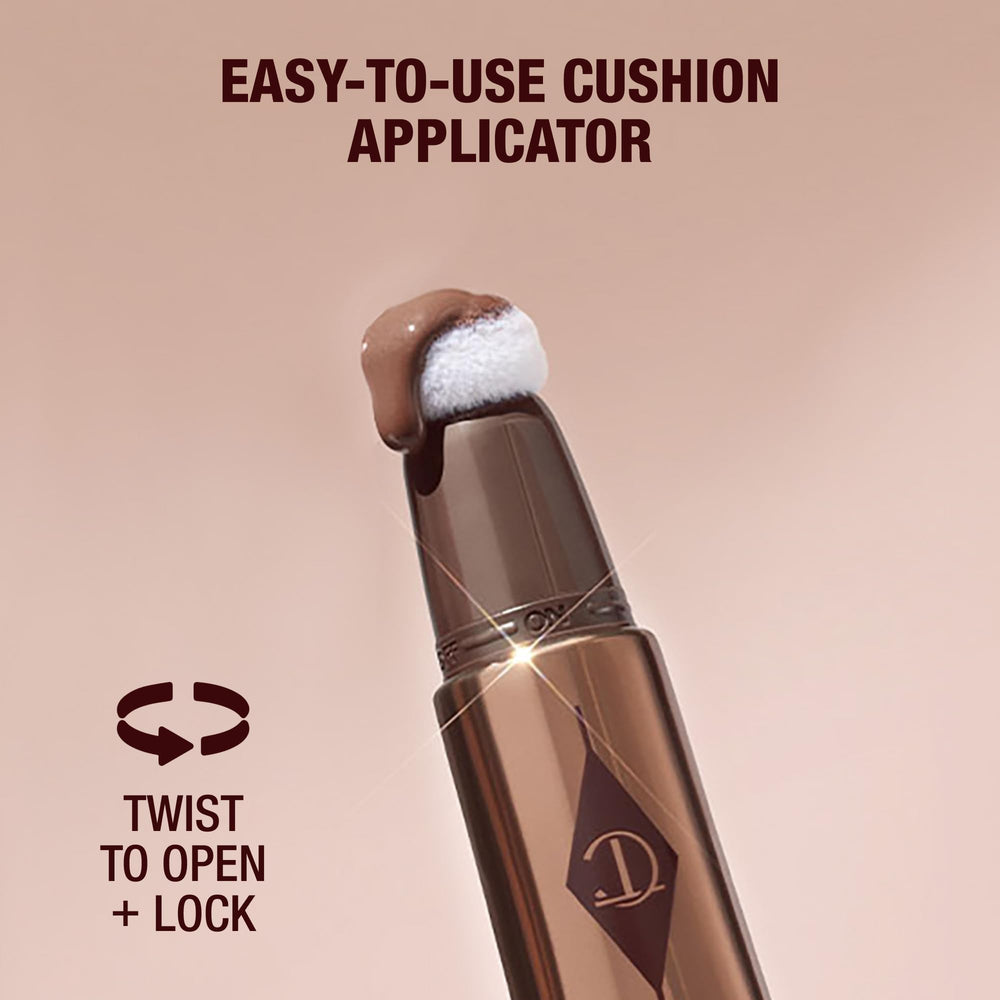 Charlotte Tilbury Hollywood Contour Wand packaging with shade swatch.