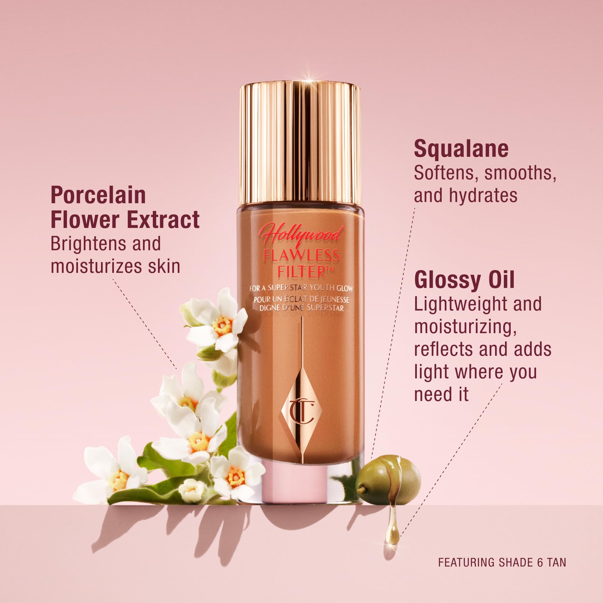 Hollywood Flawless Filter glows on cheekbones for daytime radiance