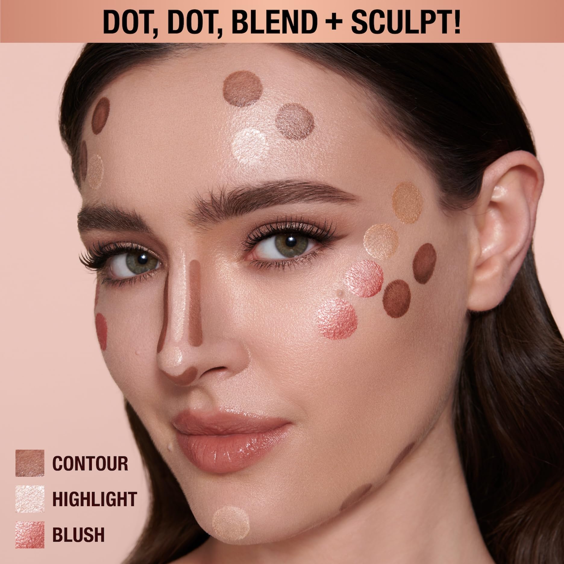 Charlotte Tilbury Hollywood Liquid Contour Wand on the forehead for balanced shading.