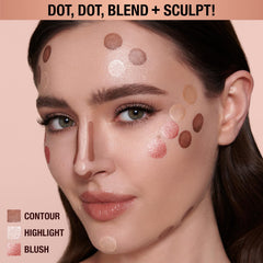 Charlotte Tilbury Hollywood Liquid Contour Wand on the forehead for balanced shading.