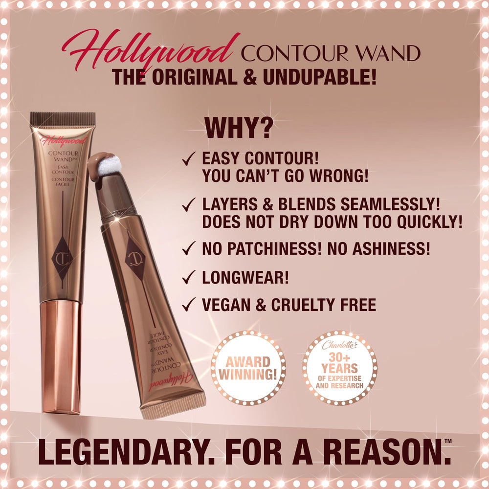 Charlotte Tilbury Hollywood Liquid Contour Wand along the jawline for sharper shape.