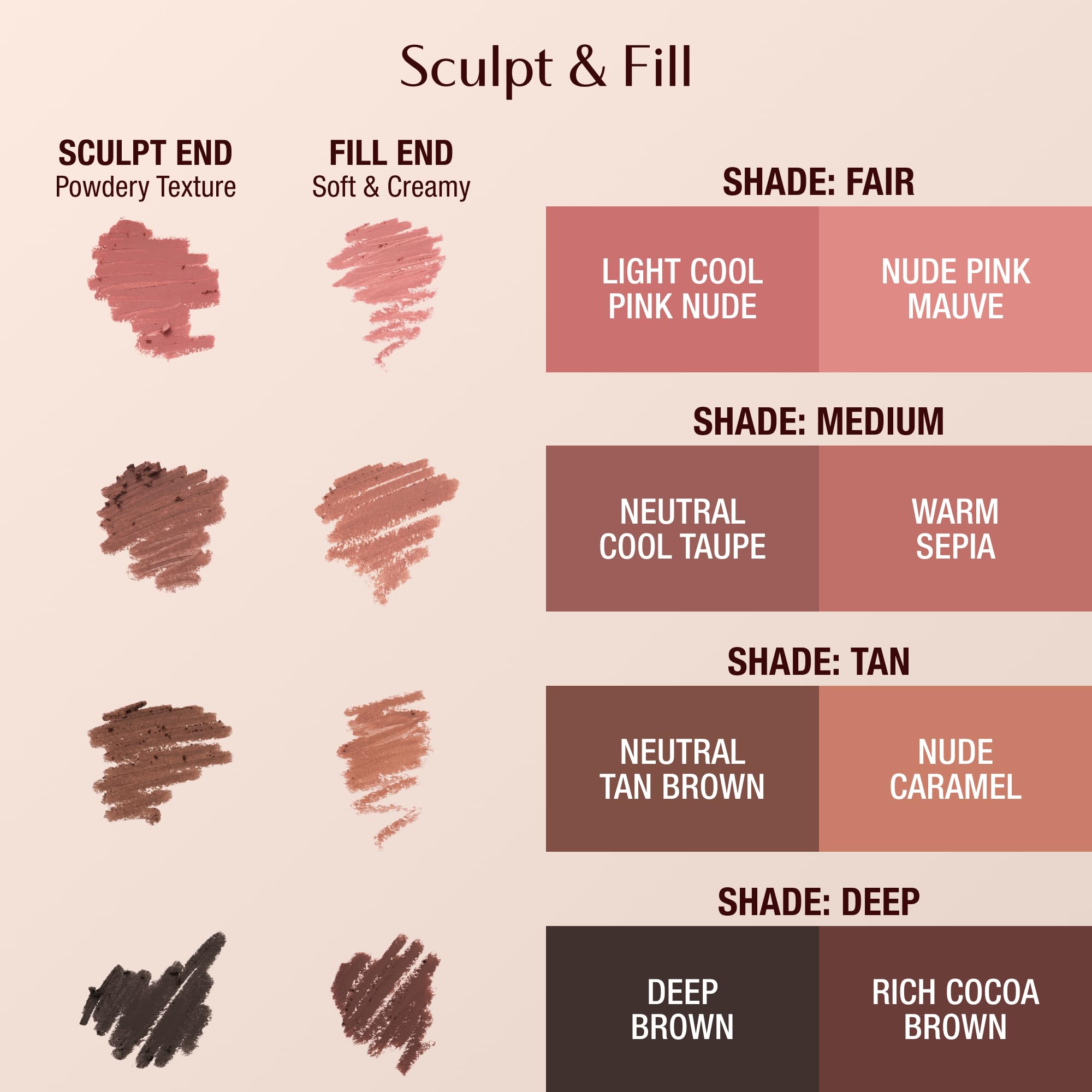 Charlotte Tilbury Lip Cheat Contour Duo suits fair complexions for a 90s nude look.