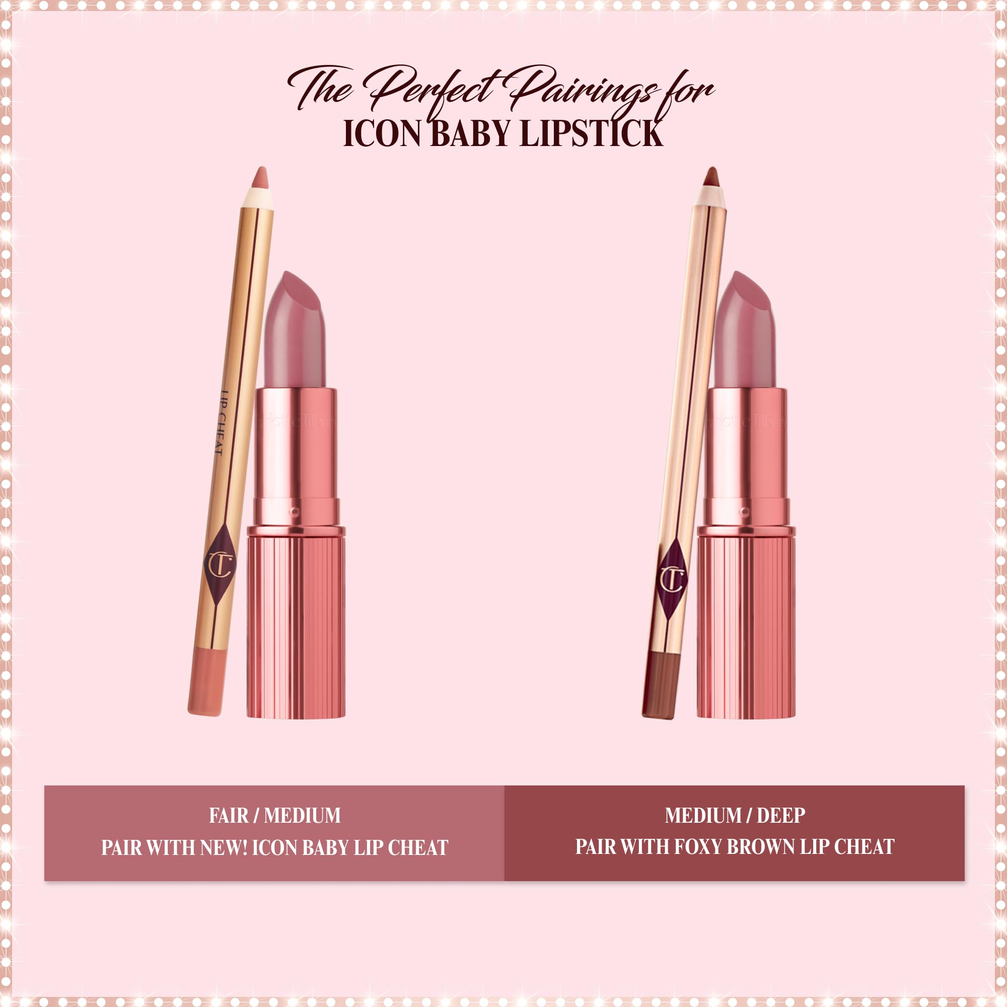 Charlotte Tilbury Lip Cheat Icon Baby moisturizing formula for comfortable lips.
