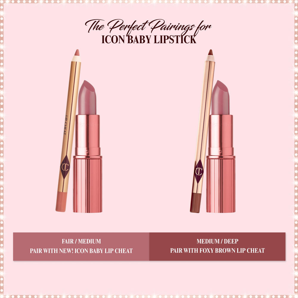 Charlotte Tilbury Lip Cheat Icon Baby moisturizing formula for comfortable lips.