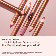 Charlotte Tilbury Lip Cheat Pillow Talk Medium line demo on natural lip.