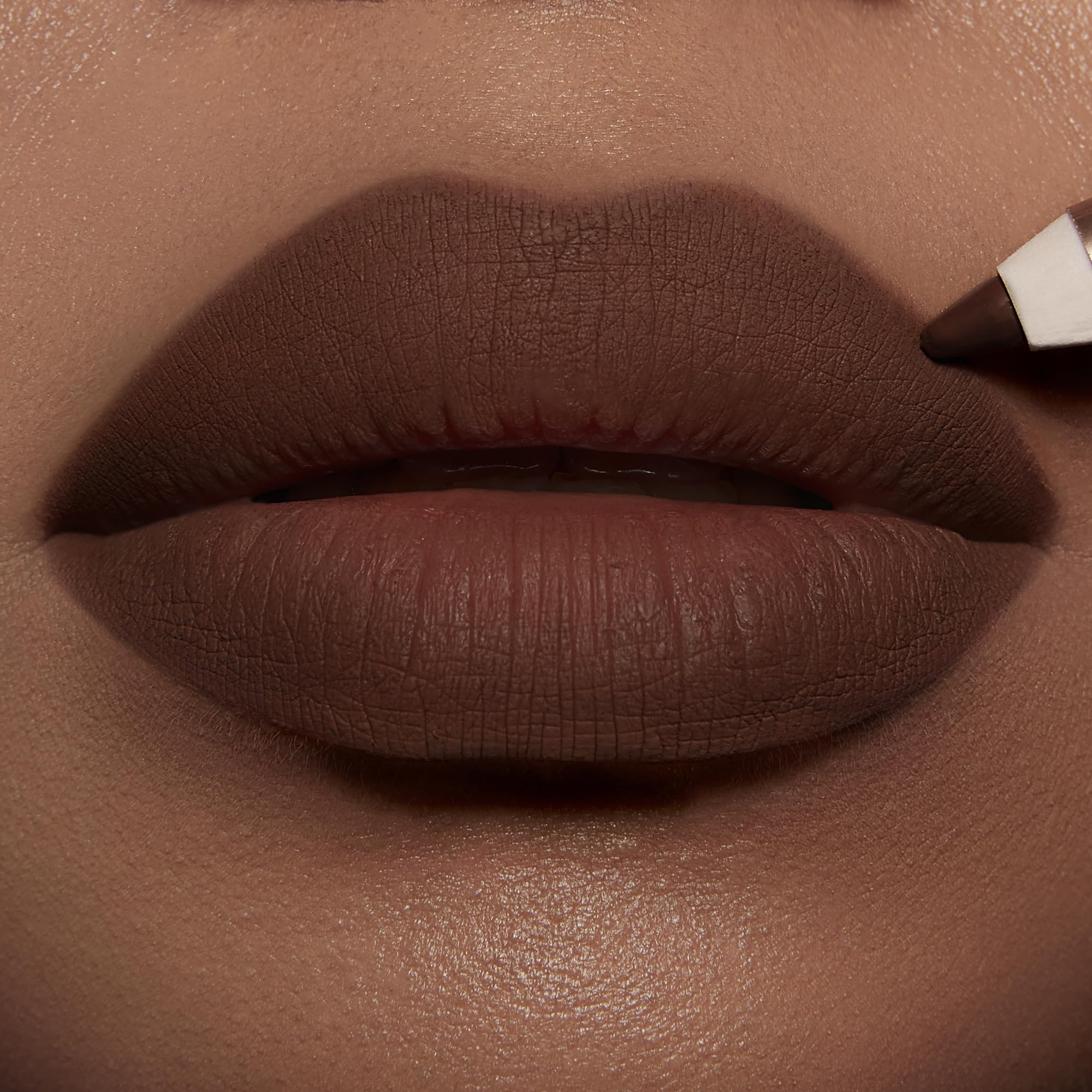 Waterproof Lip Cheat formula resists smudging during smiles and sips.