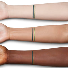 Charlotte Tilbury Magic Eyeliner Green Lights highlights inner corners for brightness.