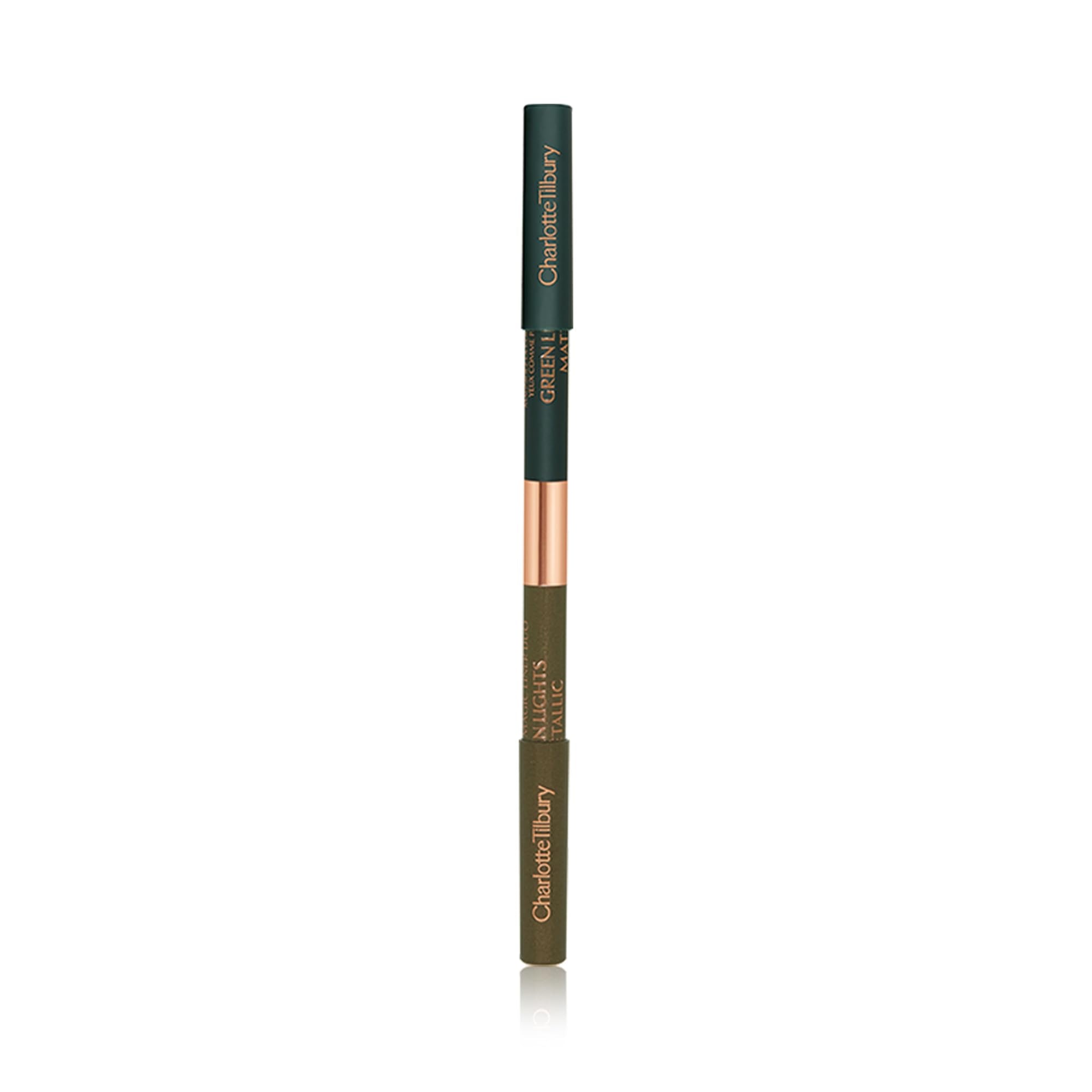 Charlotte Tilbury Magic Eyeliner Green Lights packaging shows dual-ended design versatility.