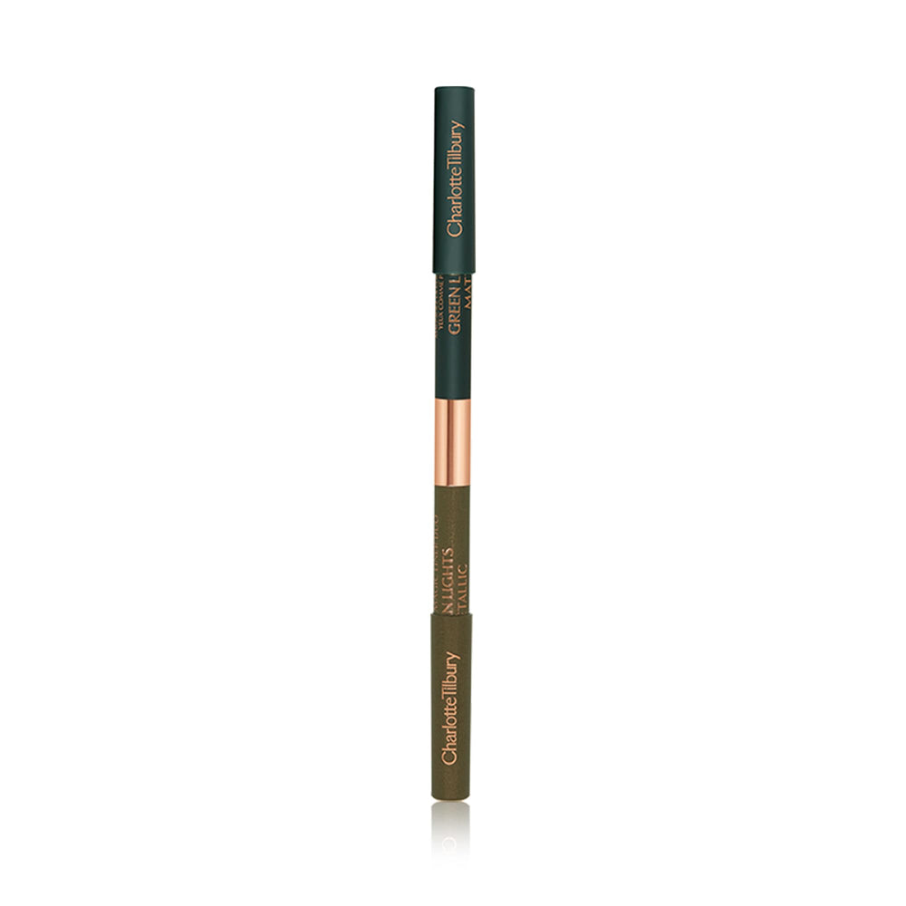 Charlotte Tilbury Magic Eyeliner Green Lights packaging shows dual-ended design versatility.