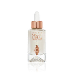 Charlotte Tilbury Magic Serum Crystal Elixir bottle ready for daily hydration and smooth skin prep.