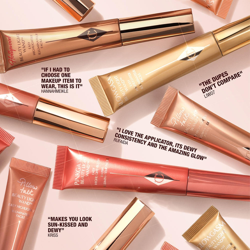 Charlotte Tilbury Pillow Talk Beauty Light Wand suits many skin tones with nude-pink glow.