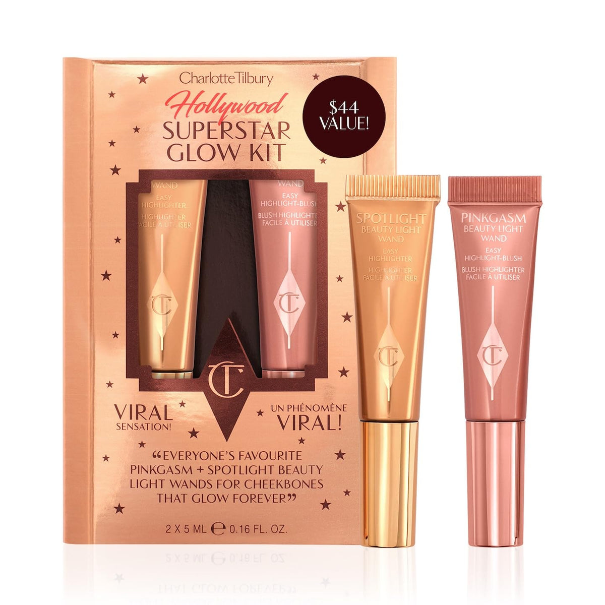 Charlotte Tilbury Pinkgasm wand for rosy, radiant glow.