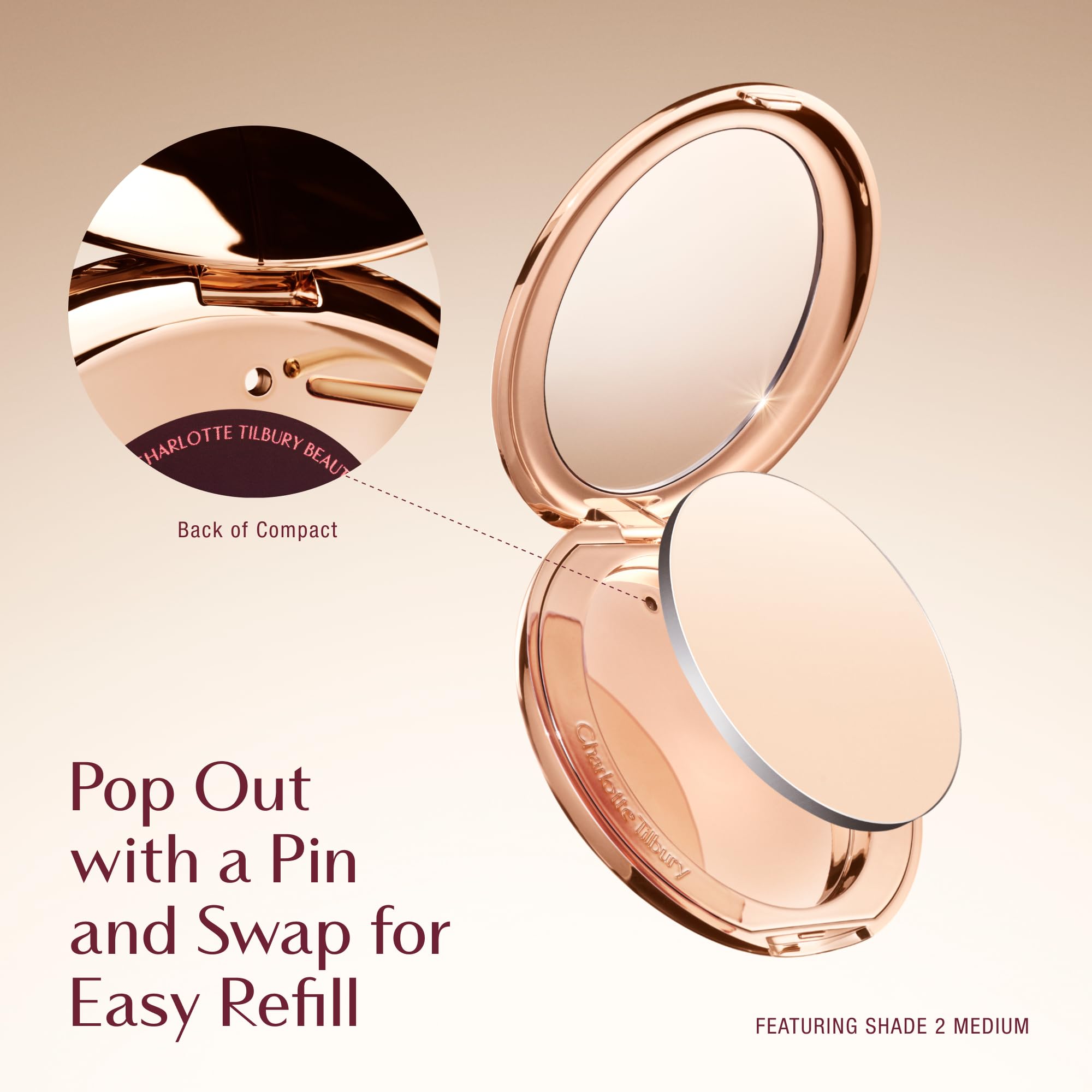 Charlotte Tilbury powder can be worn alone or over foundation for versatility.