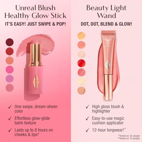 Charlotte Tilbury Unreal Healthy Glow Blush Stick skincare-infused formula details