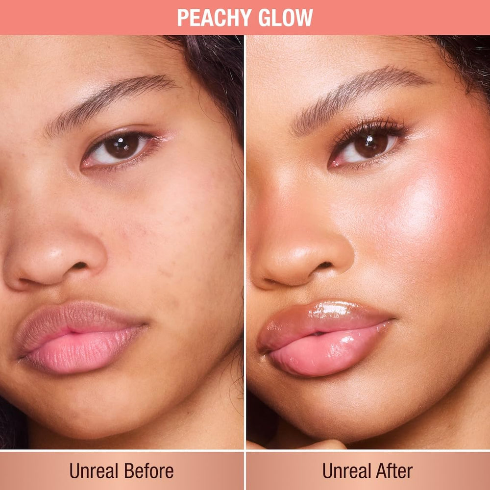 Charlotte Tilbury Unreal Blush Stick texture shows creamy, buildable color for smooth application.