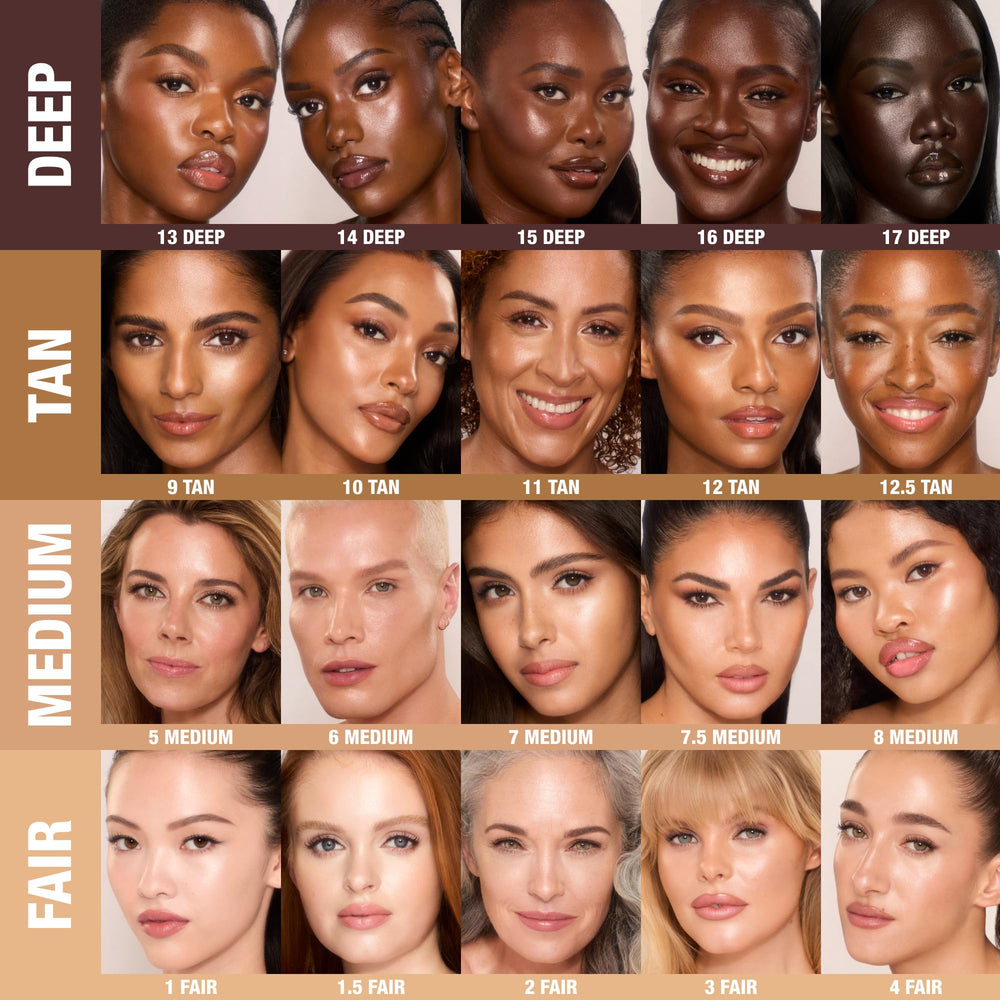 Charlotte Tilbury Unreal Skin Tint packaging display showcasing portable design.