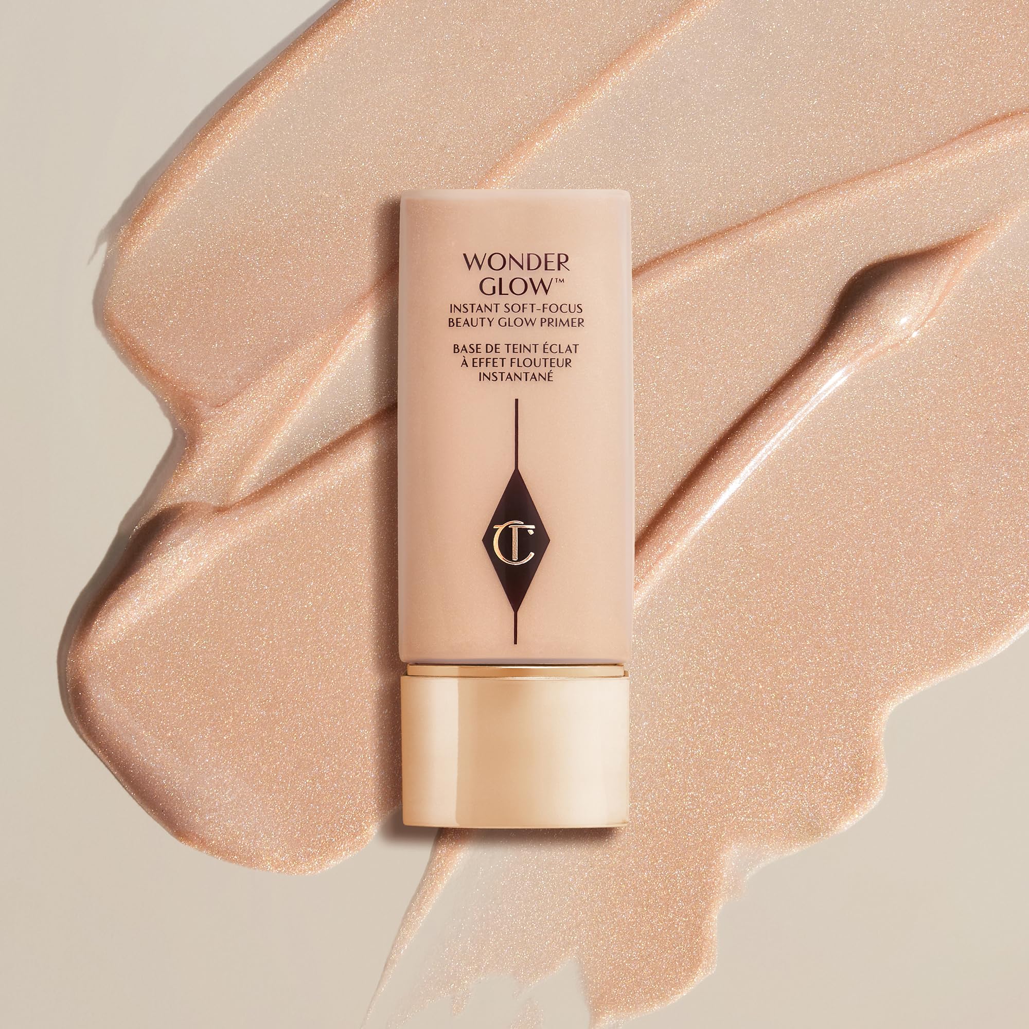 Charlotte Tilbury Wonderglow cream texture softens look and primes skin for makeup