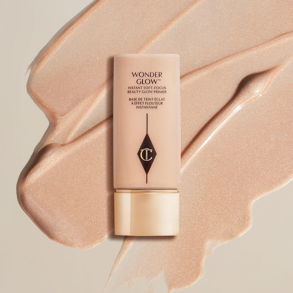 Charlotte Tilbury Wonderglow cream texture softens look and primes skin for makeup