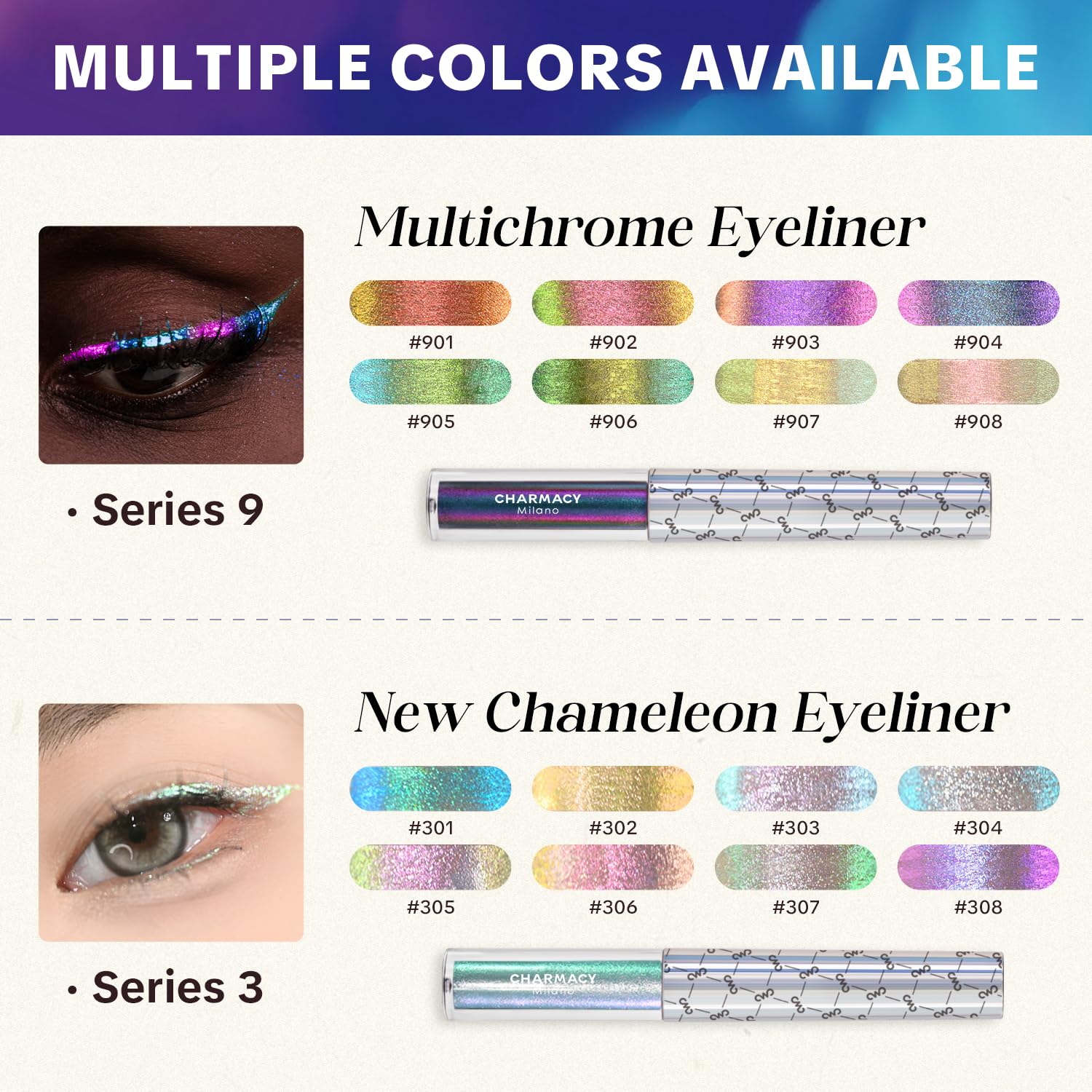 CHARMACY Waterproof formula delivers smudge-proof wear all day.