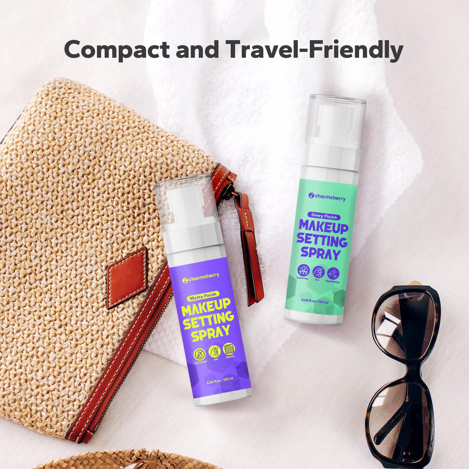 CharmCherry travel friendly 4 oz bottle for on the go touch ups