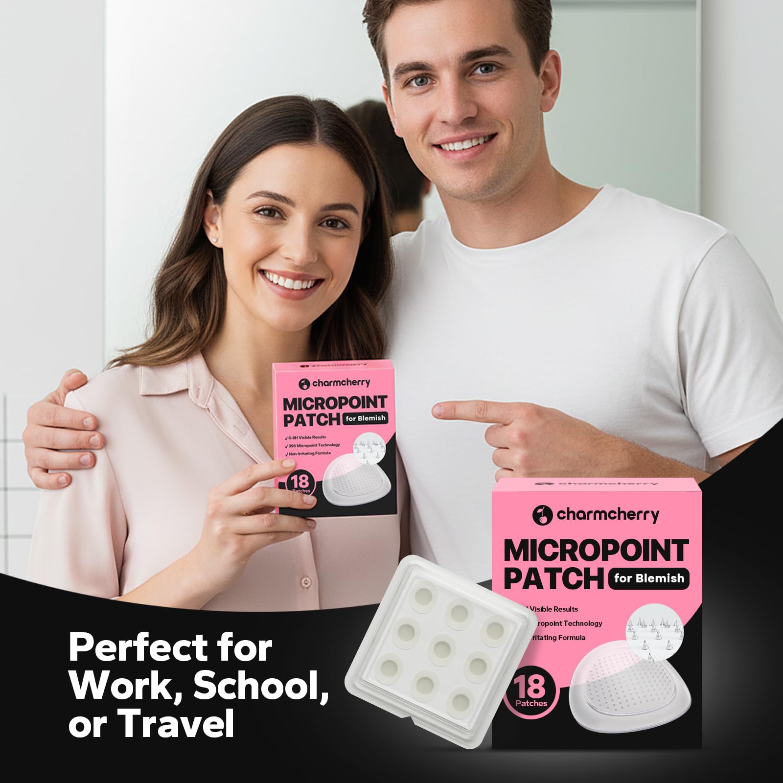 CharmCherry travel friendly patch set for quick blemish care.