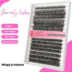 Charmily 280 wispy clusters in 40D/50D mix for customizable fullness.