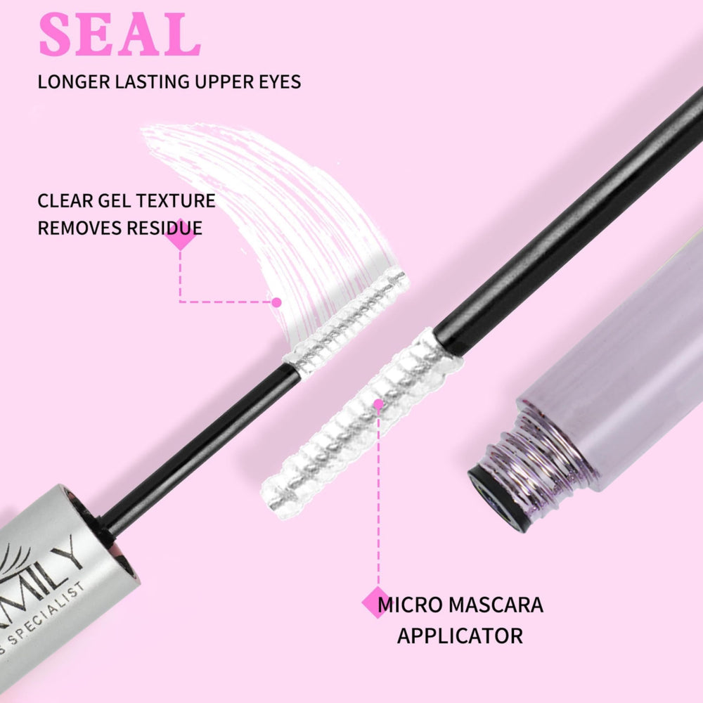 Charmily Lash Cluster Glue at-home kit setup with clusters and individual lashes.