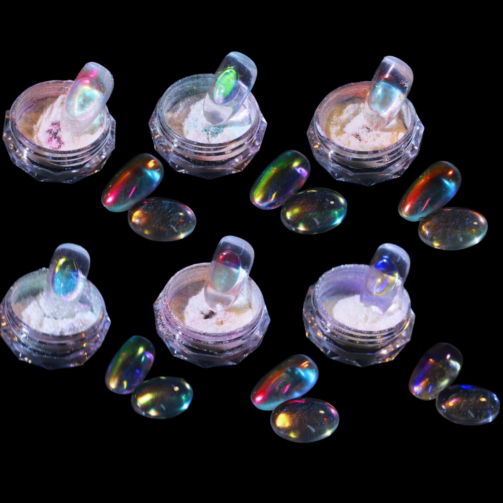 Polvo Charming May Aurora transparente para uñas con acabado iridiscente suave
