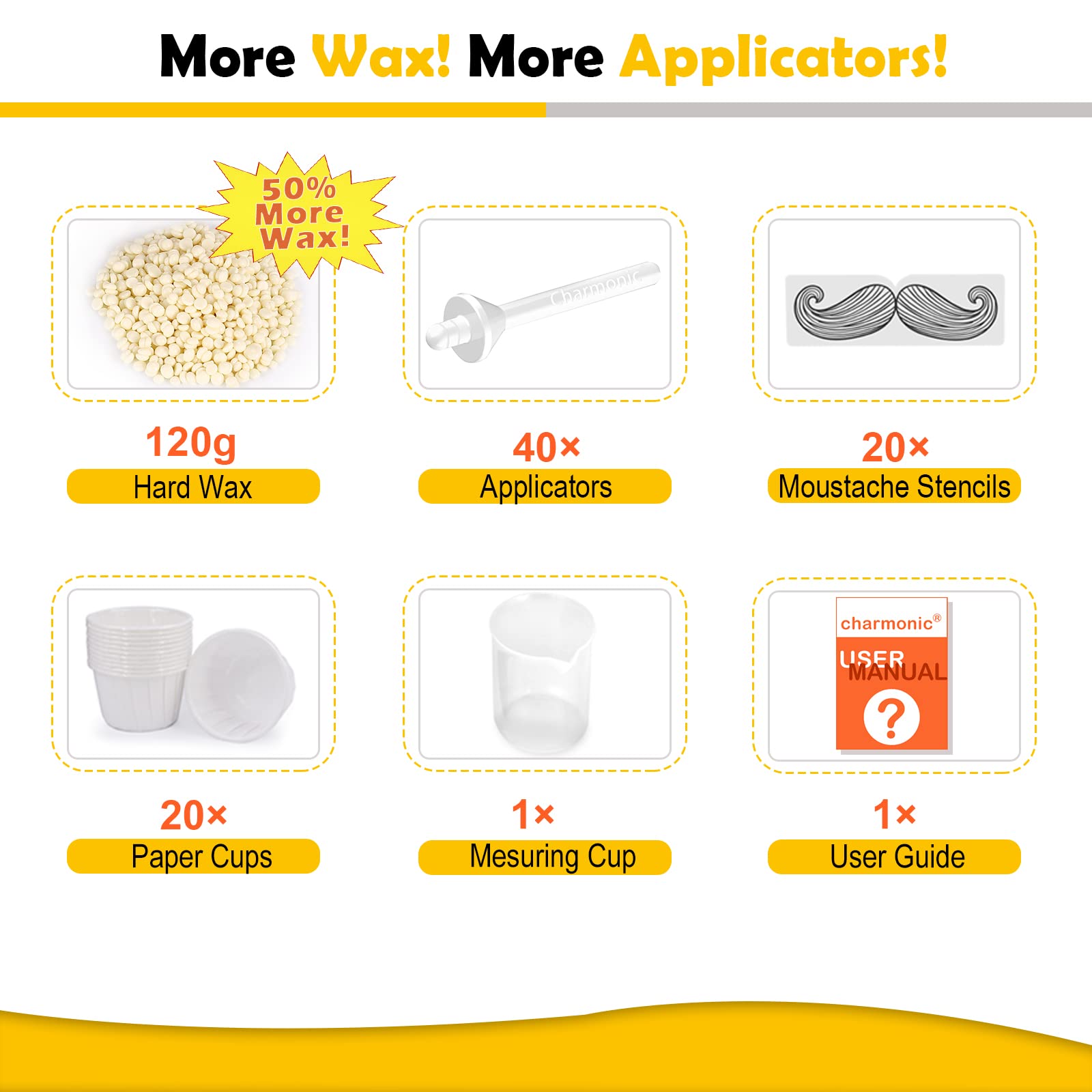 Charmonic nose wax applicators 20-pack for precise removal.