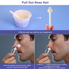 Charmonic nose wax applicator dipping into warm wax for easy use.