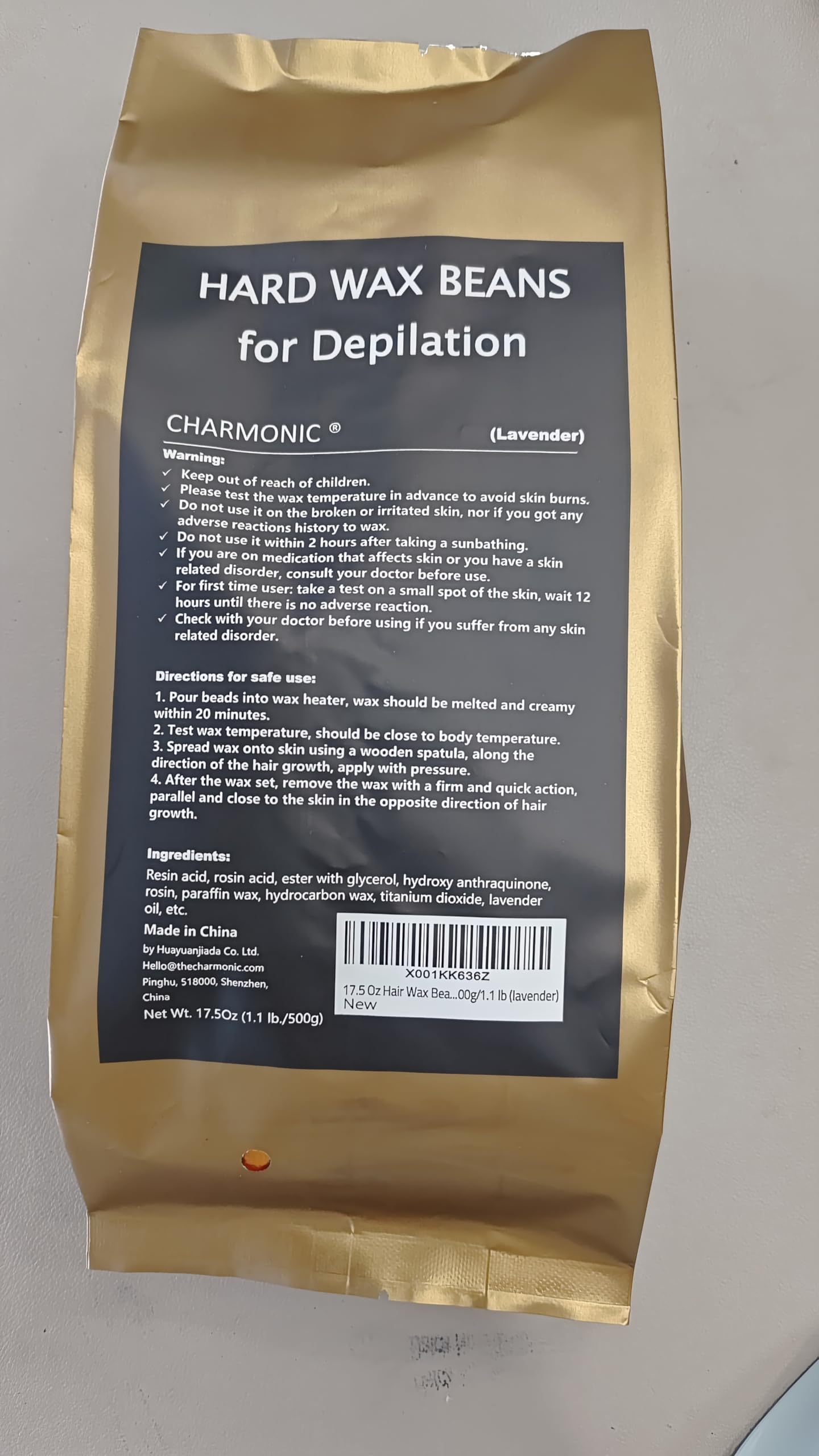 Charmonic value-focused packaging highlights cost-effective waxing per ounce.