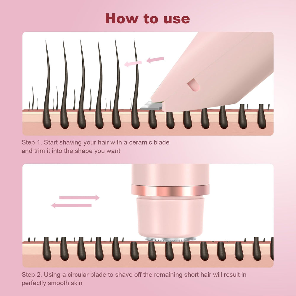 CheckSimple Bikini Trimmer wet-use view shows shower-friendly trimming.