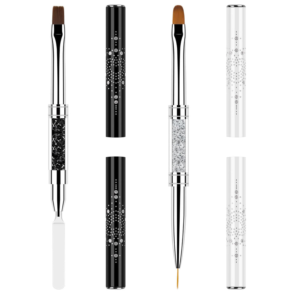 Chemailon double-ended nail builder brush with flat tip for easy gel pickup.