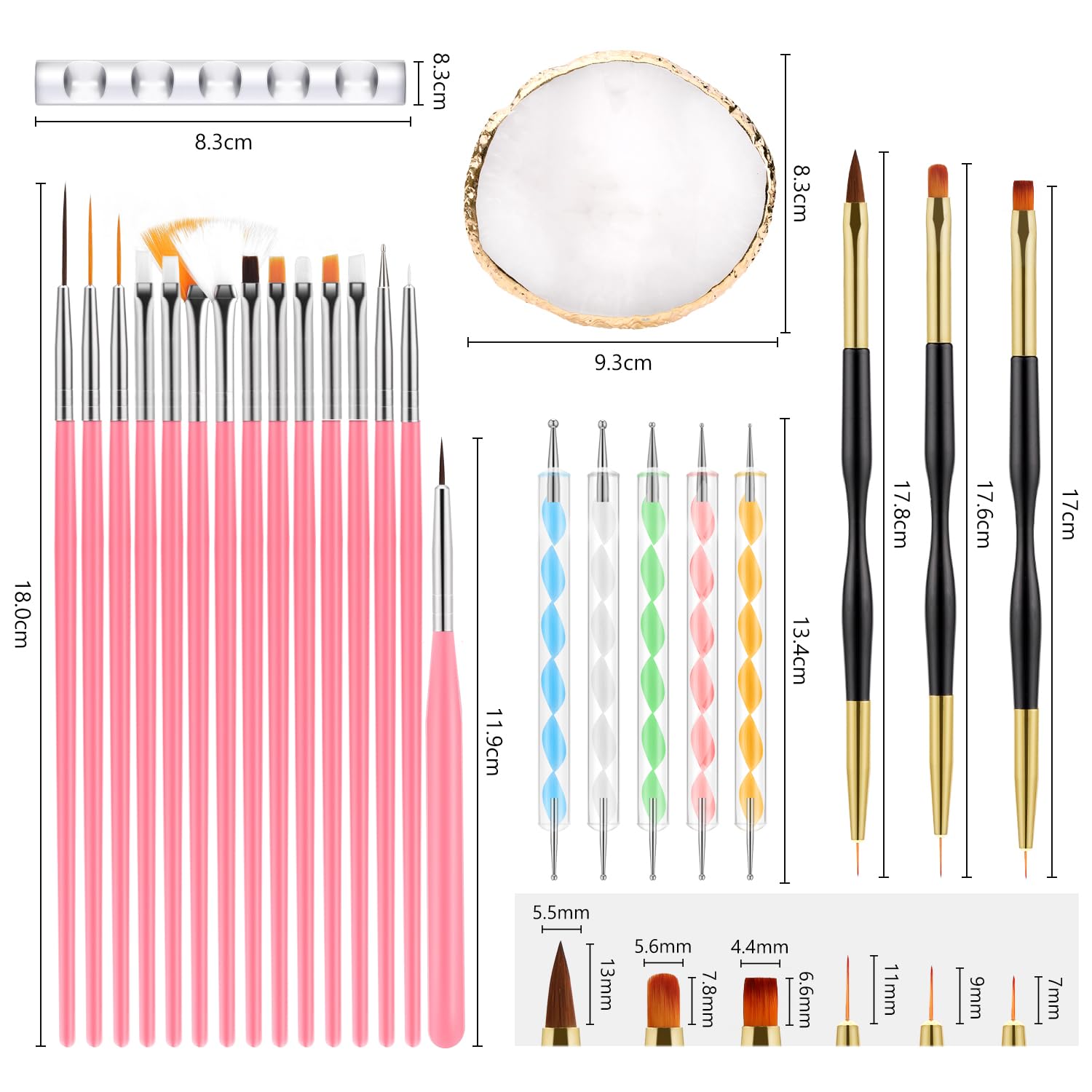 Chemailon gold-edge resin nail palette ideal for color blending and display