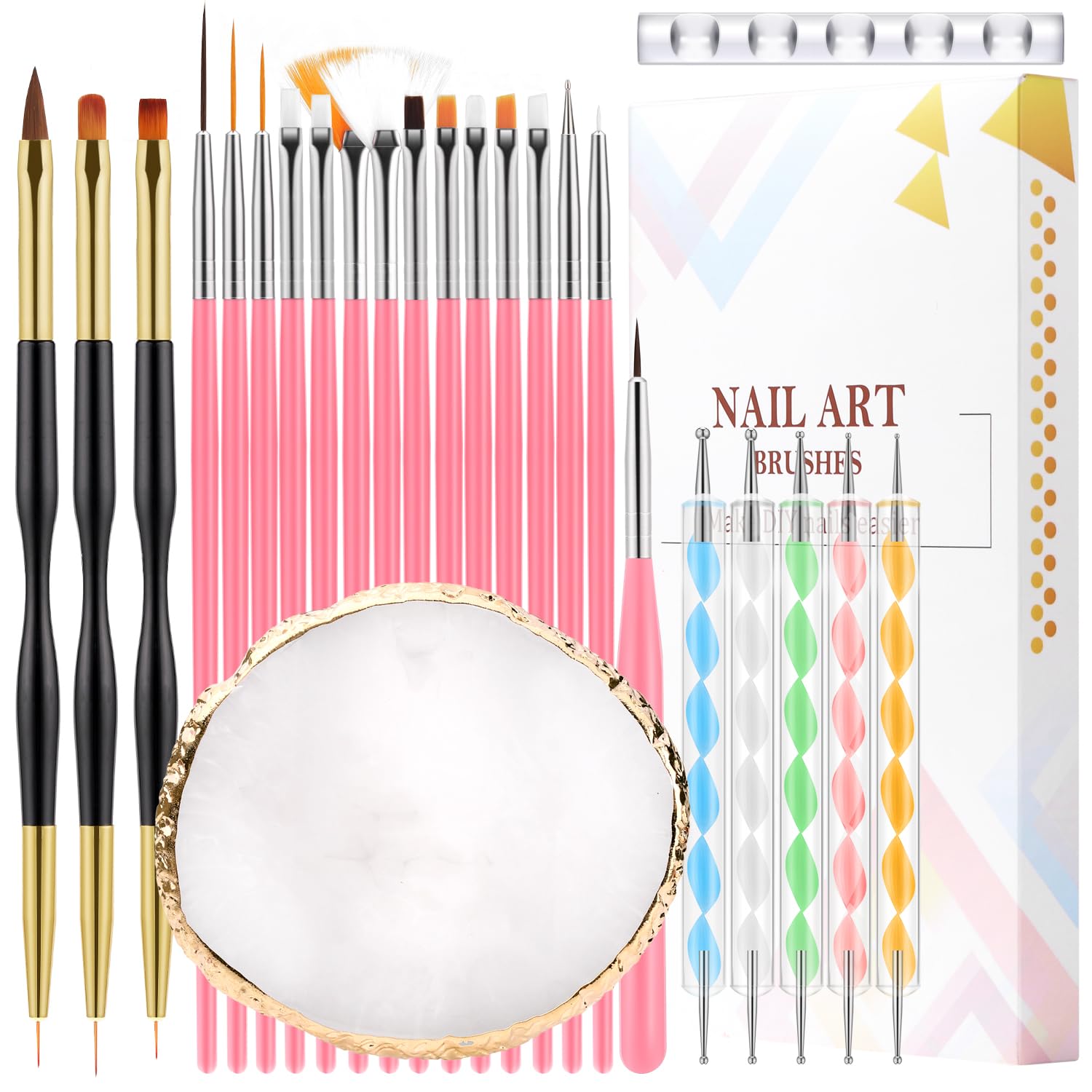 Chemailon nail brush set with assorted brushes for precise nail art detailing