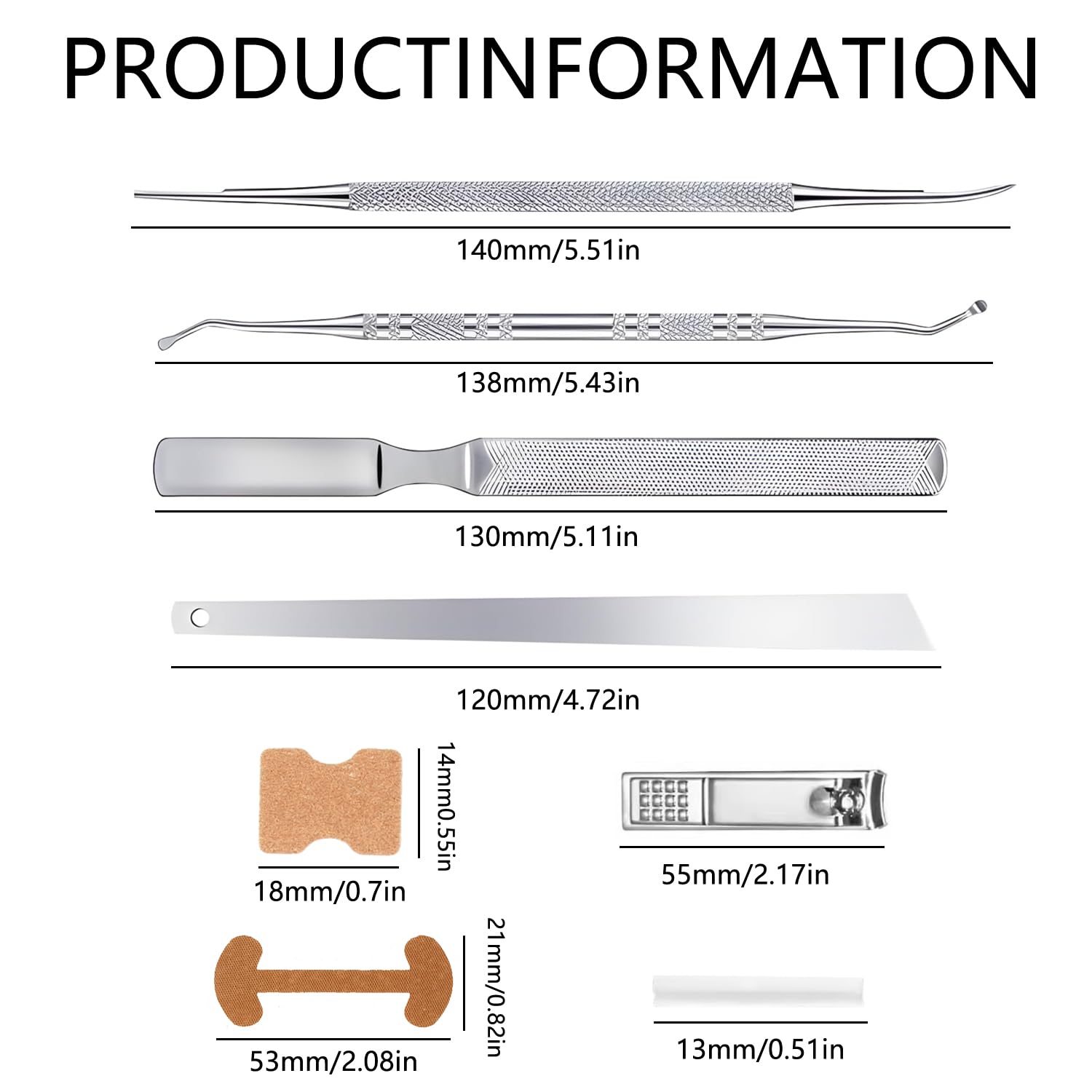 Chemailon 6-piece correction set with patches and buckles for adjustments.