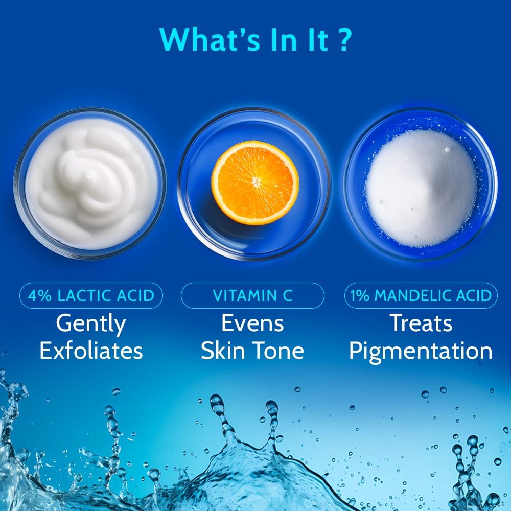 Exfoliación suave con ácidos láctico y mandélico en axilas.