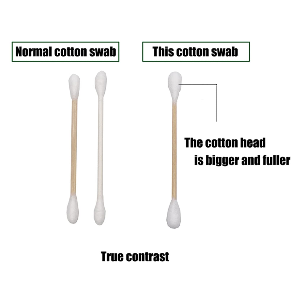 Chenchenchen thick cotton swabs close-up showing full round cotton tip for absorption