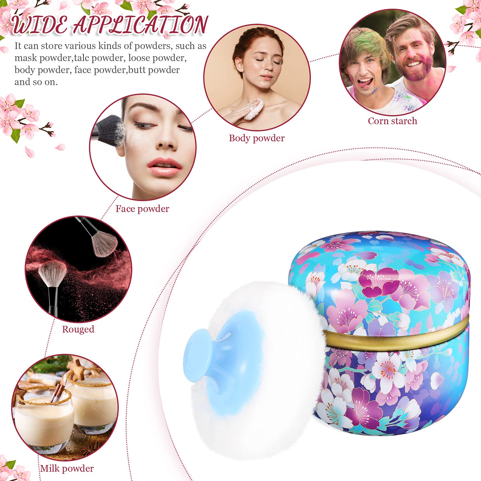 CHENGU powder container with middle compartment stores 2 oz of powder