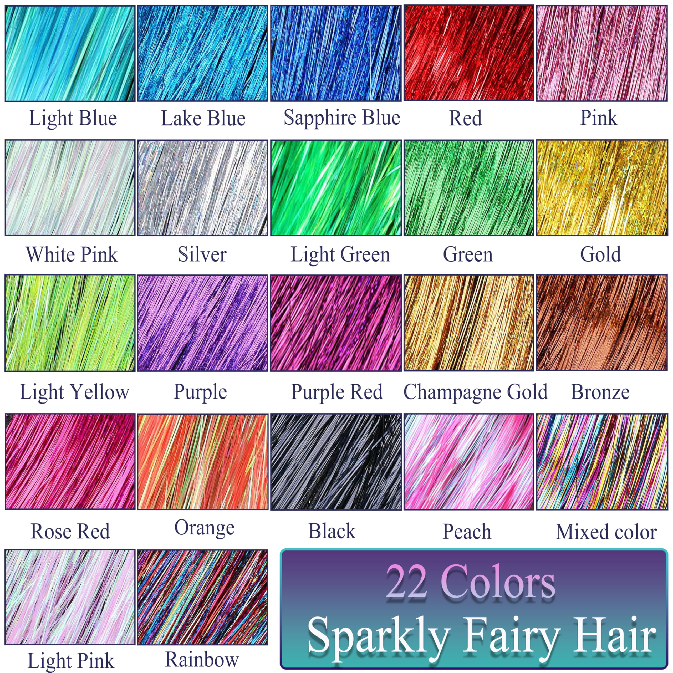CHENZI sparkly tinsel close-up highlighting rich color and texture.