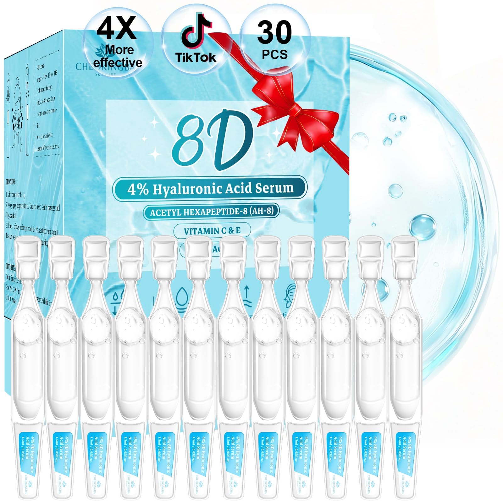 CHEOKINGBA 4 percent HA ampoule packaging delivering lasting hydration for dry skin