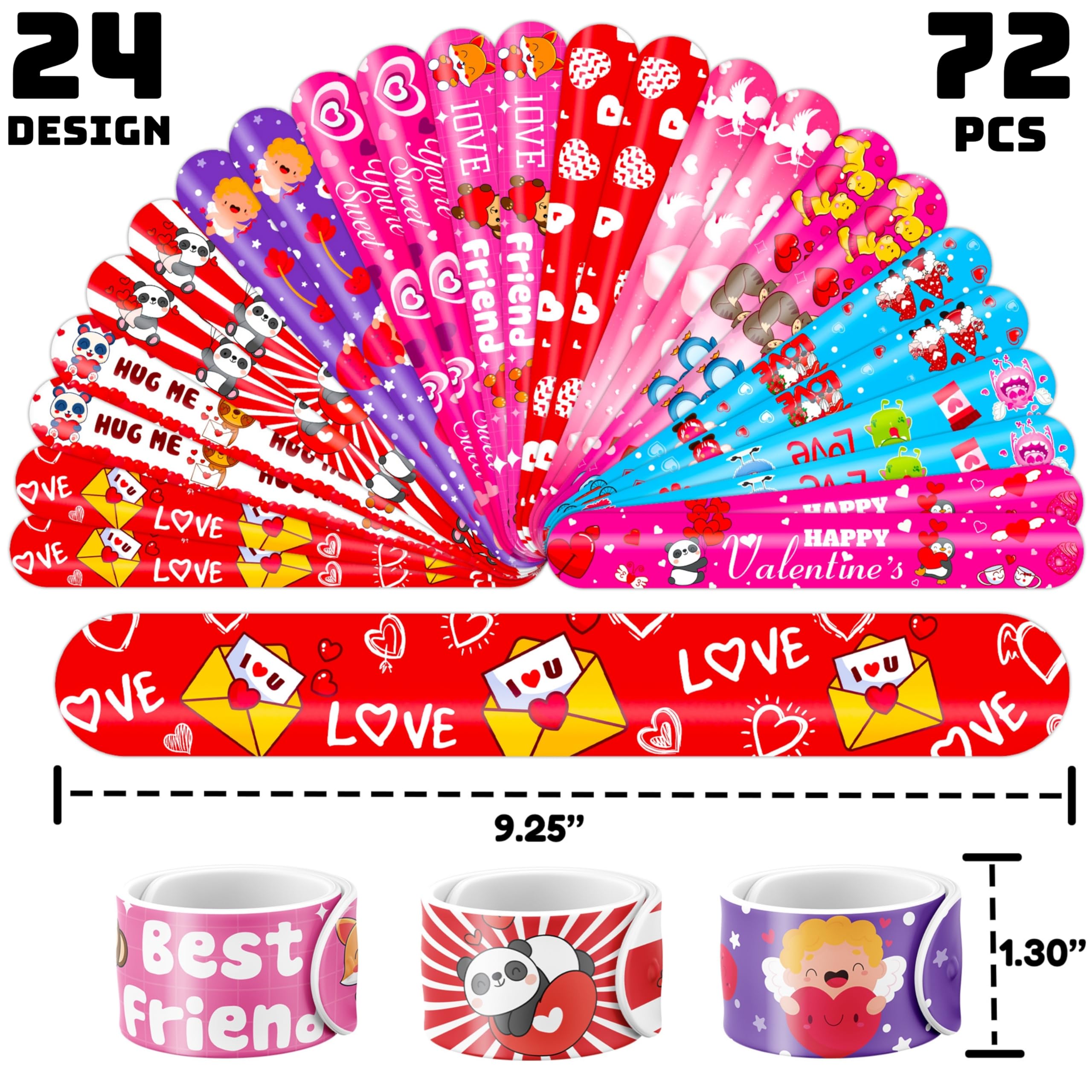 Cherisnowy pulseras slap colores vibrantes para fiestas rápidas