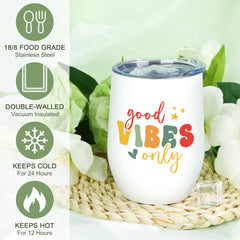 CHESACE 12 oz thermos cup keeps drinks hot or cold for hours.