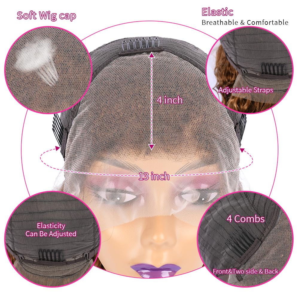 Chesma glueless lace front wig with elastic straps for secure, easy fit.