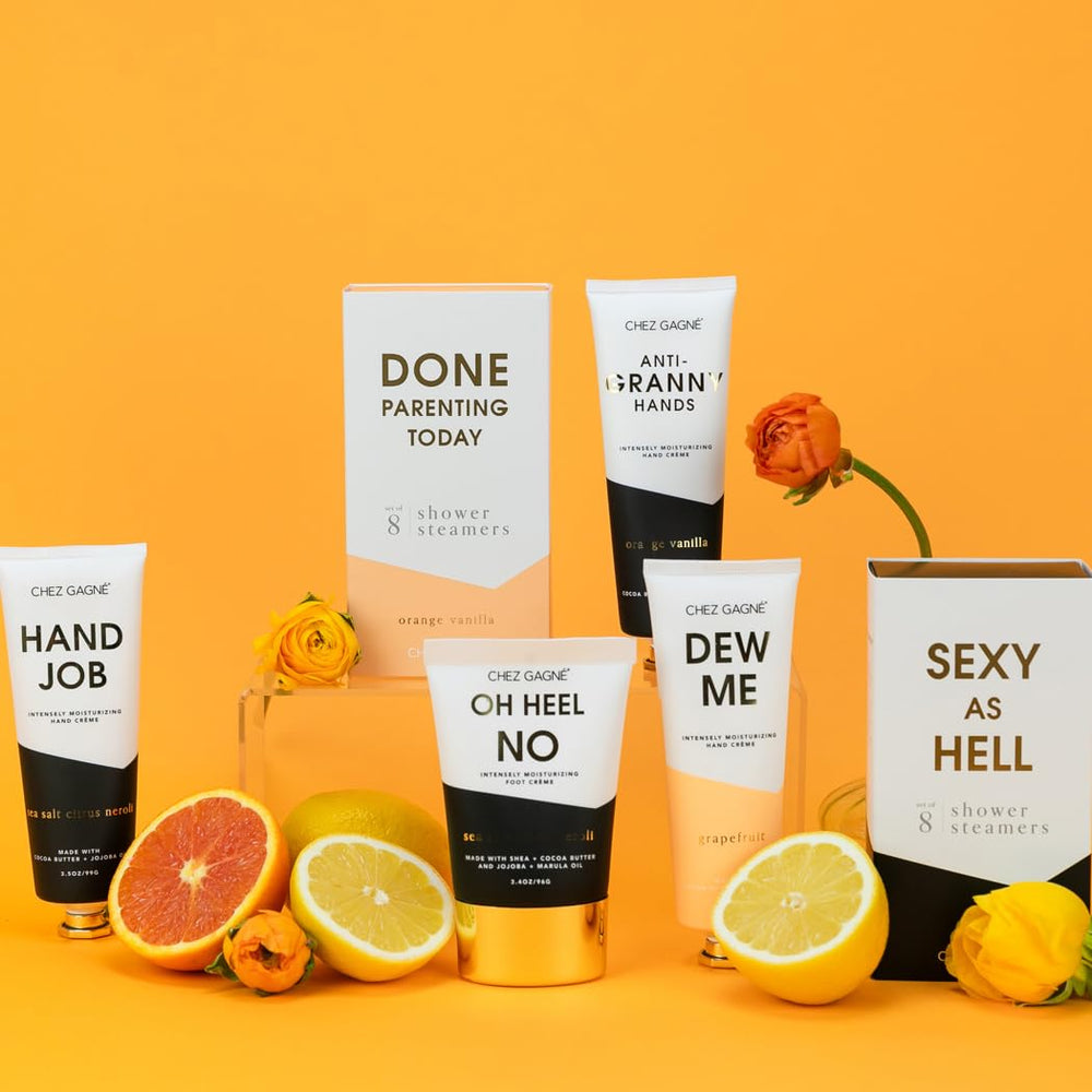 Application close-up of Chez Gagné hand cream on skin.