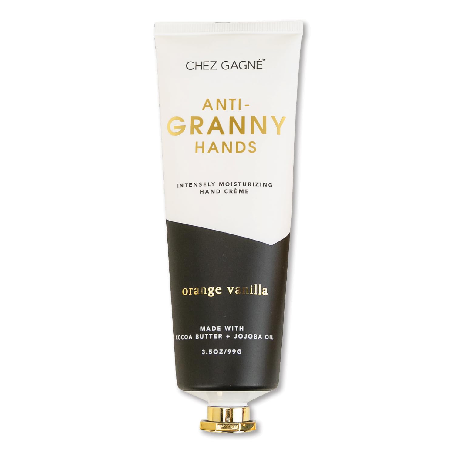 Chez Gagné Intensely Moisturizing Hand Cream bottle with jojoba oil for deep hydration.